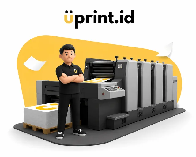 Tim Uprint.id siap melayani kebutuhan cetak Anda