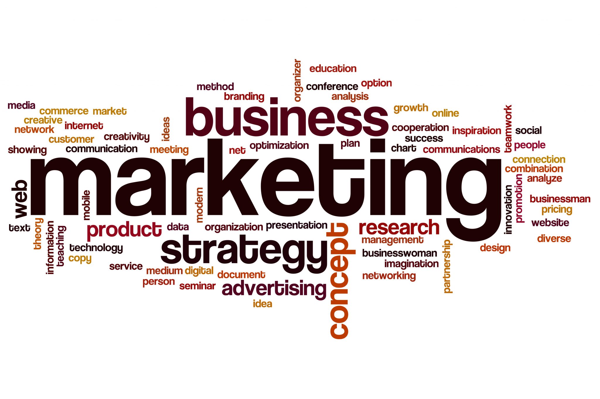  A word cloud image with the words 'Marketing' and 'Management' as the most prominent, surrounded by other words related to business and marketing such as 'product', 'strategy', 'research', 'consumer', 'market', 'sales', 'growth', 'profit', and 'success'.