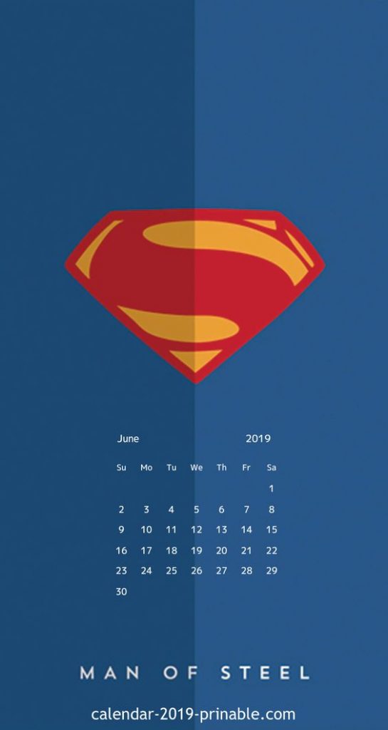 desain kalender 2019 tema superman
