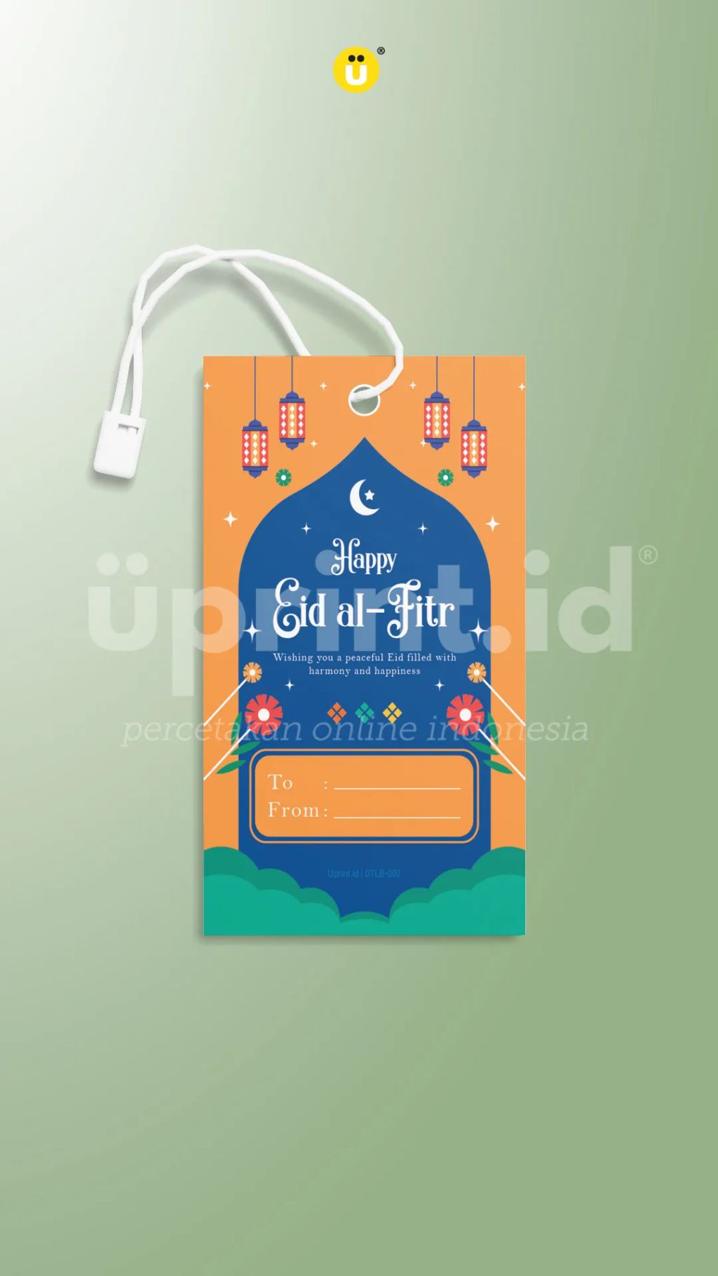 Kemasan hadiah dengan tema Idul Fitri dan lampu tradisional