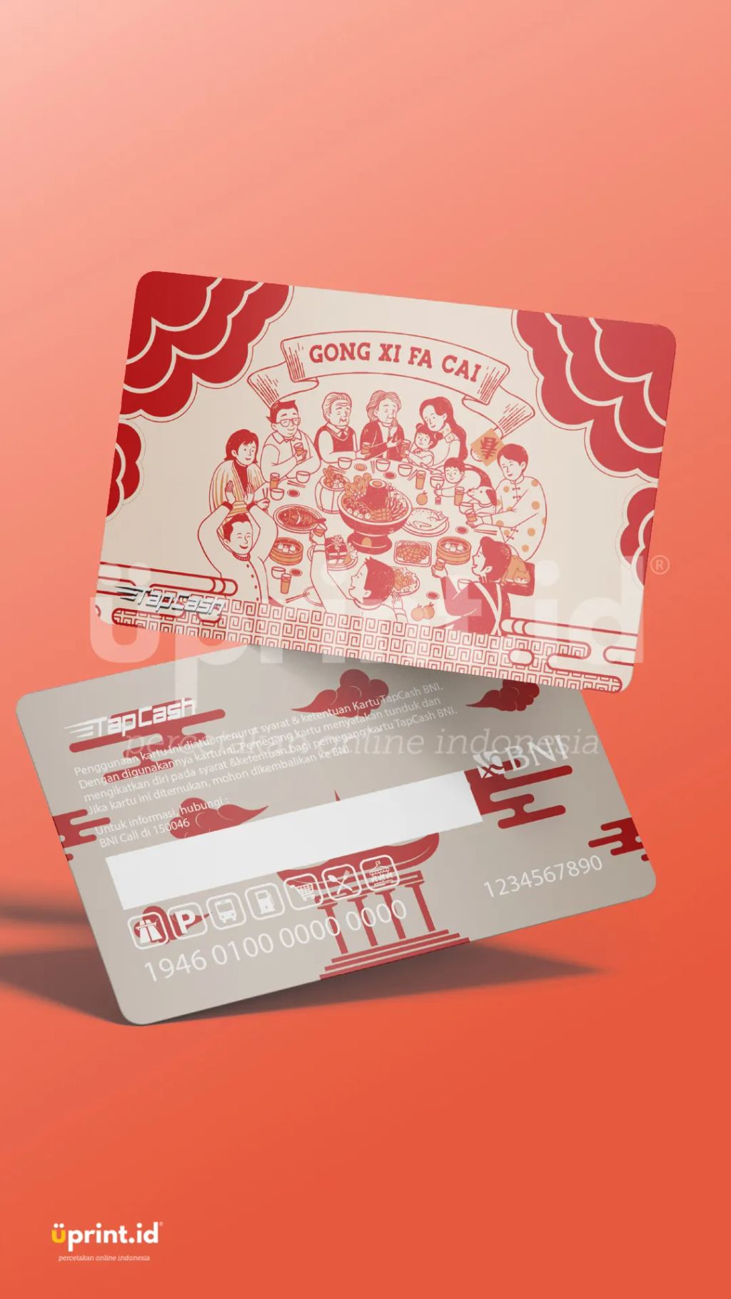Kartu TapCash BNI custom bertema Imlek untuk kebutuhan hadiah perusahaan dan campaign musiman.