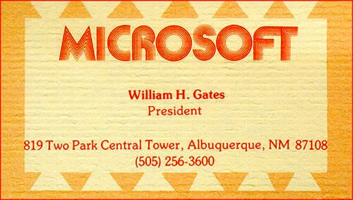 kartu nama bill gates