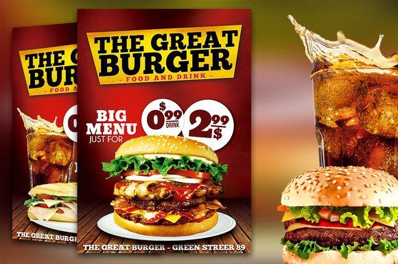 contoh brosur makanan - the great burger