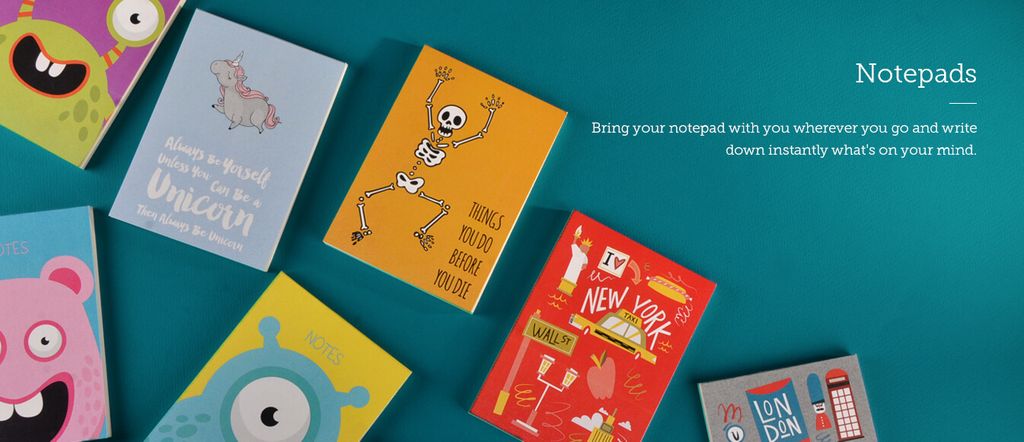 Berbagai notepad dengan desain menarik dan tema lucu