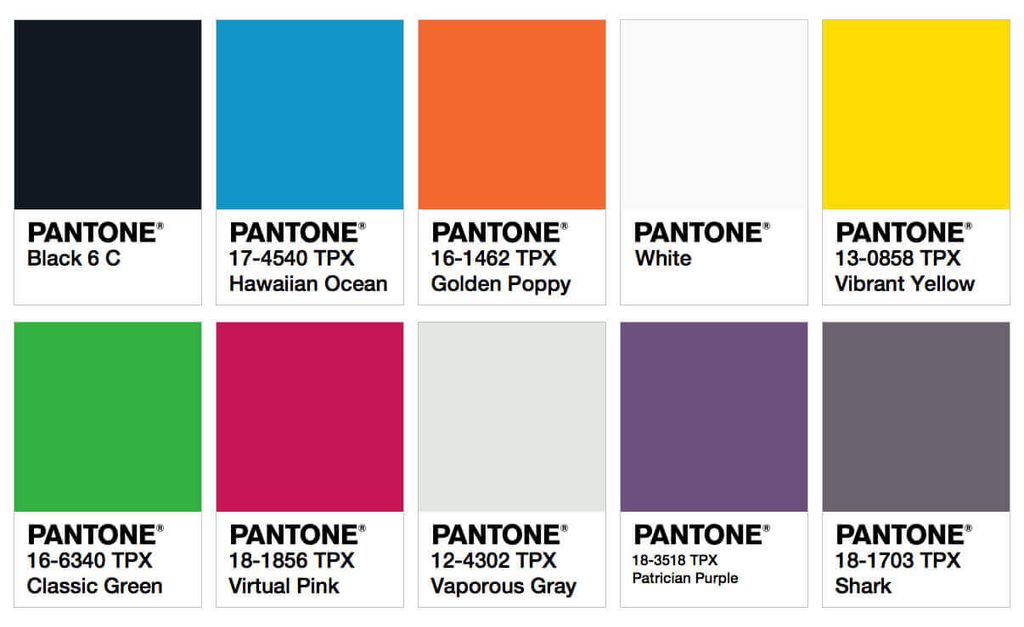 Koleksi warna Pantone dalam format gambar untuk referensi percetakan online.