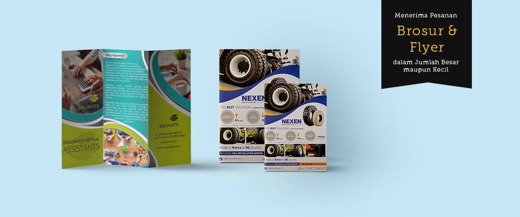 Desain brosur dan flyer profesional untuk promosi bisnis.