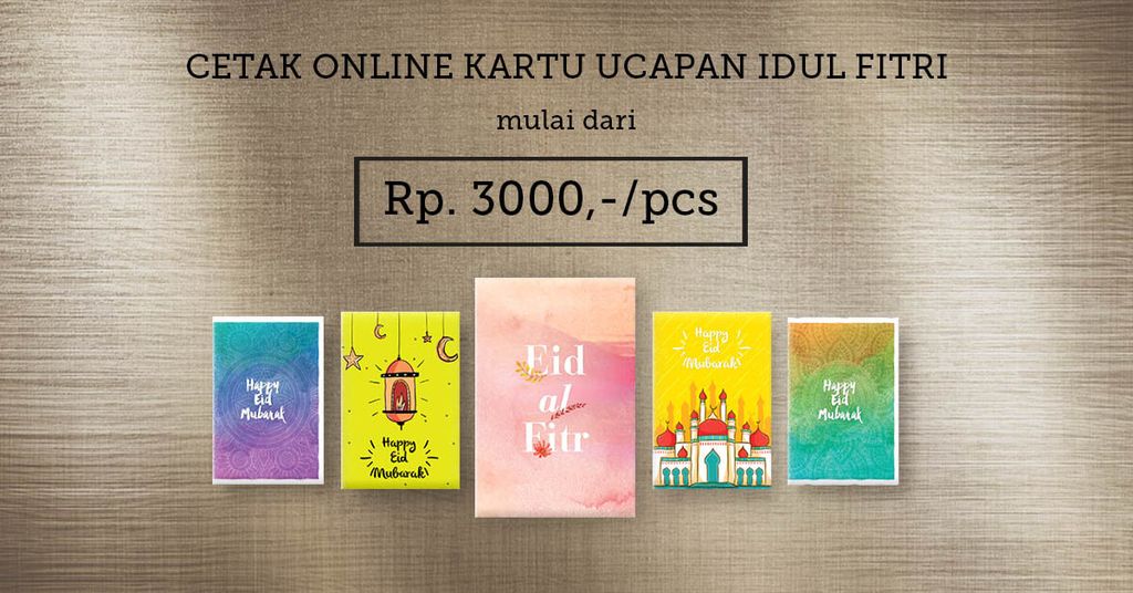 Berbagai desain kartu ucapan Idul Fitri dengan harga mulai dari Rp. 3000,-/pcs