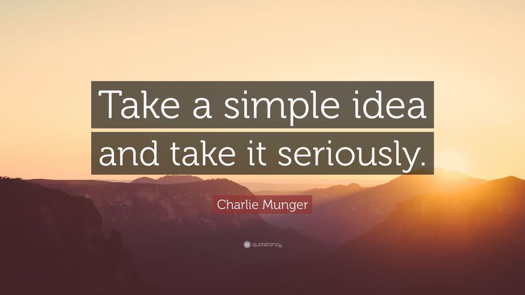 Pemandangan gunung dengan quote inspiratif dari Charlie Munger.