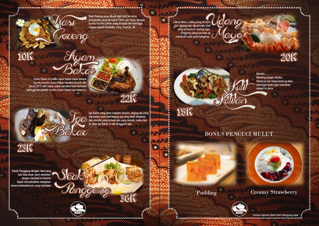 contoh daftar menu makanan 1