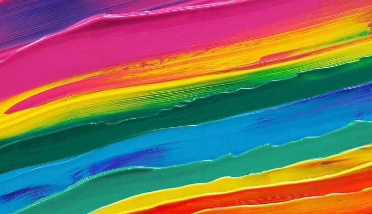 Gambar abstrak dengan lapisan warna cerah dan halus