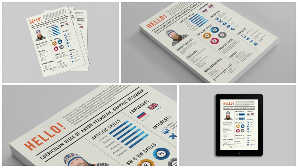 Contoh desain CV digital dan cetak profesional untuk Uprint.id