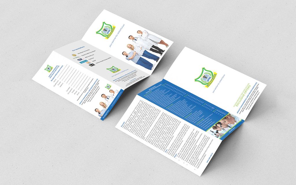 Desain brosur profesional untuk institusi kesehatan