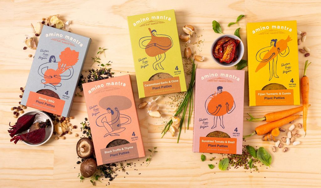 Paket herba alami dengan desain menarik dan warna cerah.
