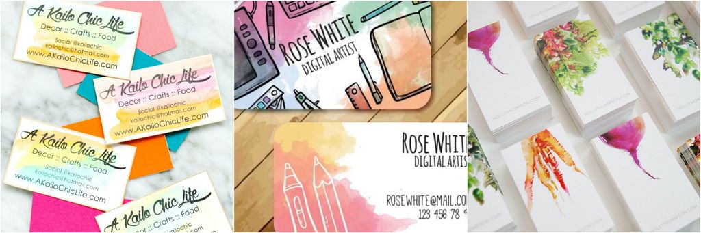 Desain kartu nama digital art dengan warna cerah dan detail lukisan.
