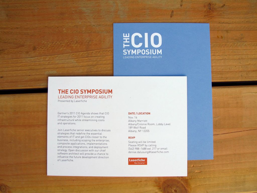 Undangan untuk acara The CIO Symposium dengan detail waktu dan lokasi.