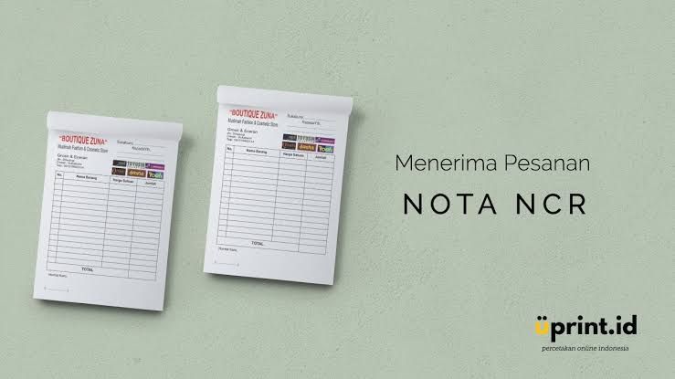 Nota NCR untuk menerima pesanan dari Uprint.id, layanan percetakan online.
