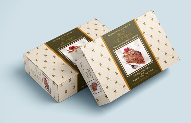 Kotak kue Royal Victoria dari Uprint.id, percetakan online Indonesia.