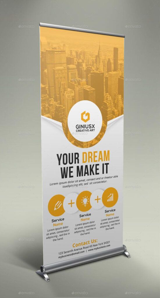 ukuran roll banner