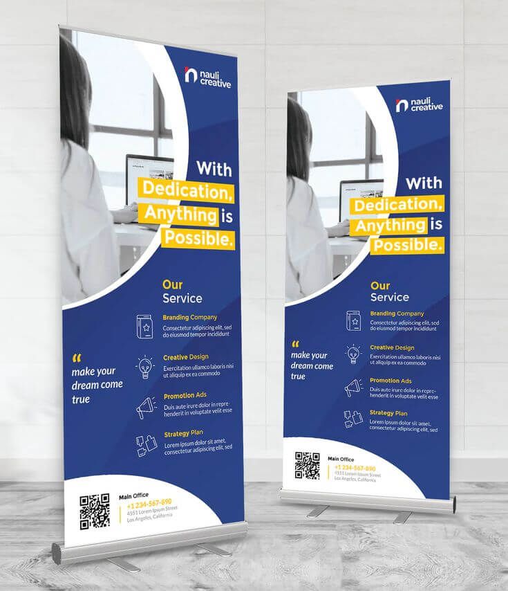 ukuran roll banner