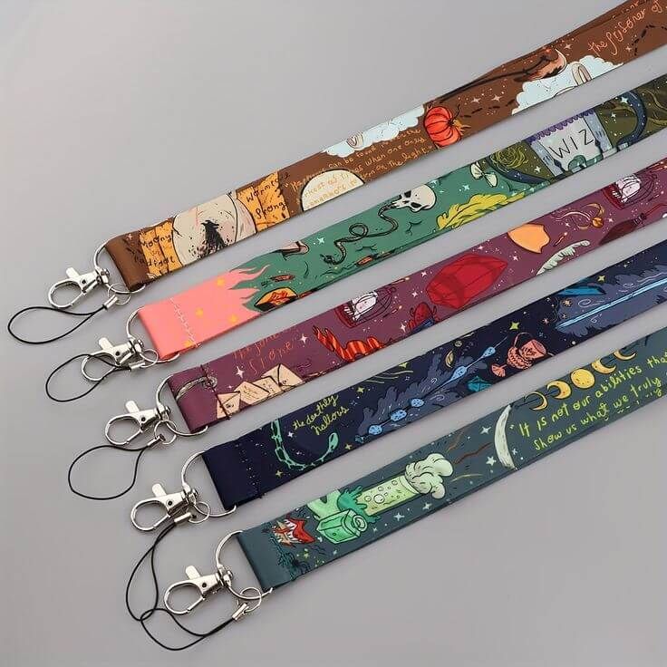 Serangkaian lanyard dengan desain menarik dan beragam tema, ideal untuk penggemar seni dan grafis.