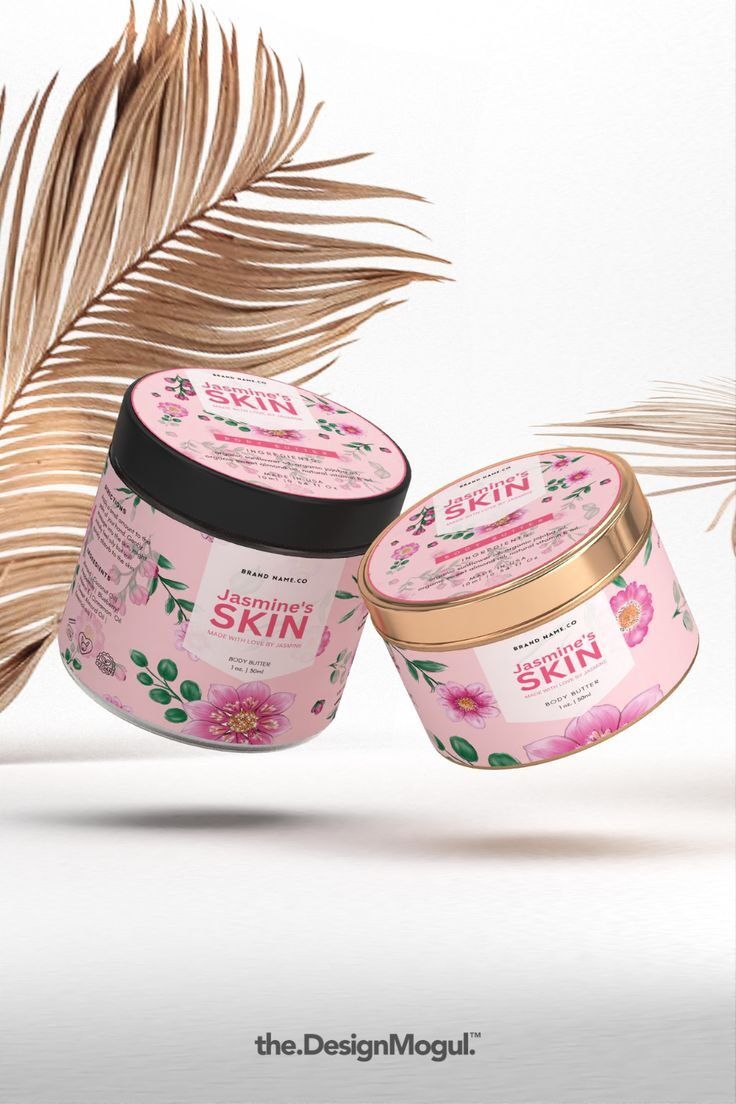 Botol butter badan Jasmine's Skin dengan desain cantik dan alami, ideal untuk perawatan kulit.