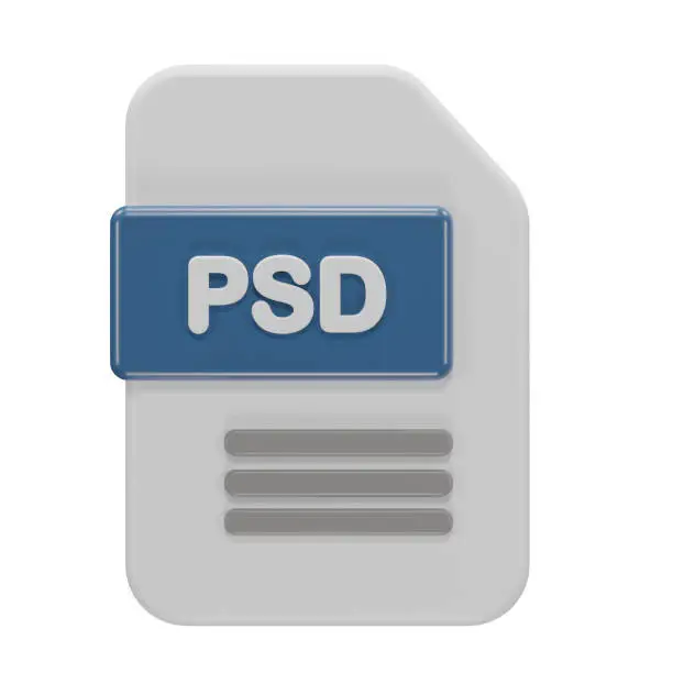 Ikon file desain PSD dan aset format kerja yang umum dipakai sebelum file final dikirim ke percetakan.