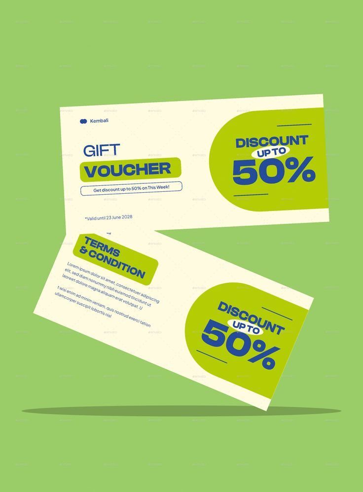 Desain voucher diskon 50% dari Uprint.id