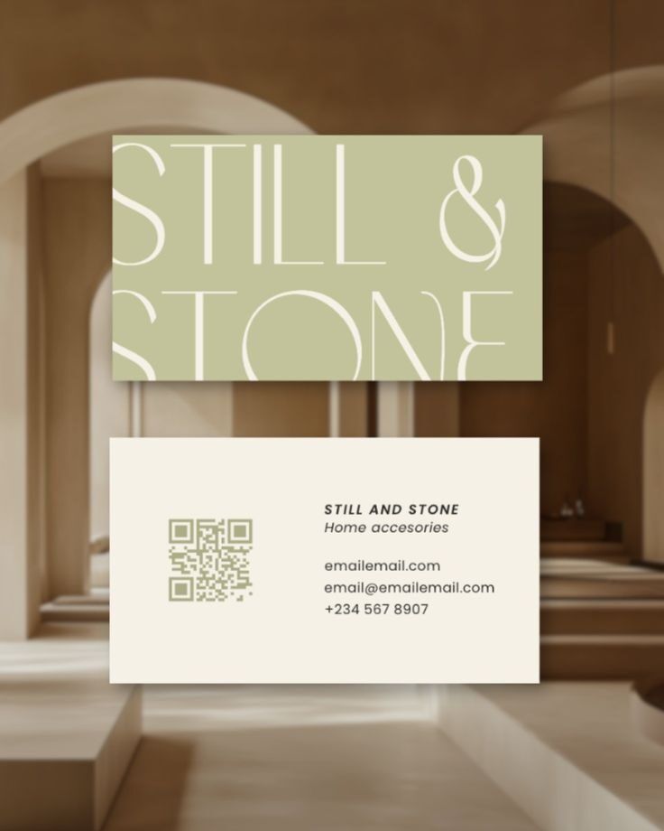 Visiting card for Still & Stone, a home accessories brand on Uprint.id