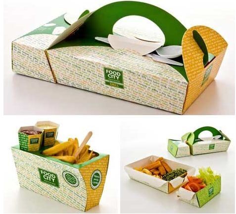 Paket makanan Food City dengan variasi ukuran dan jenis makanan