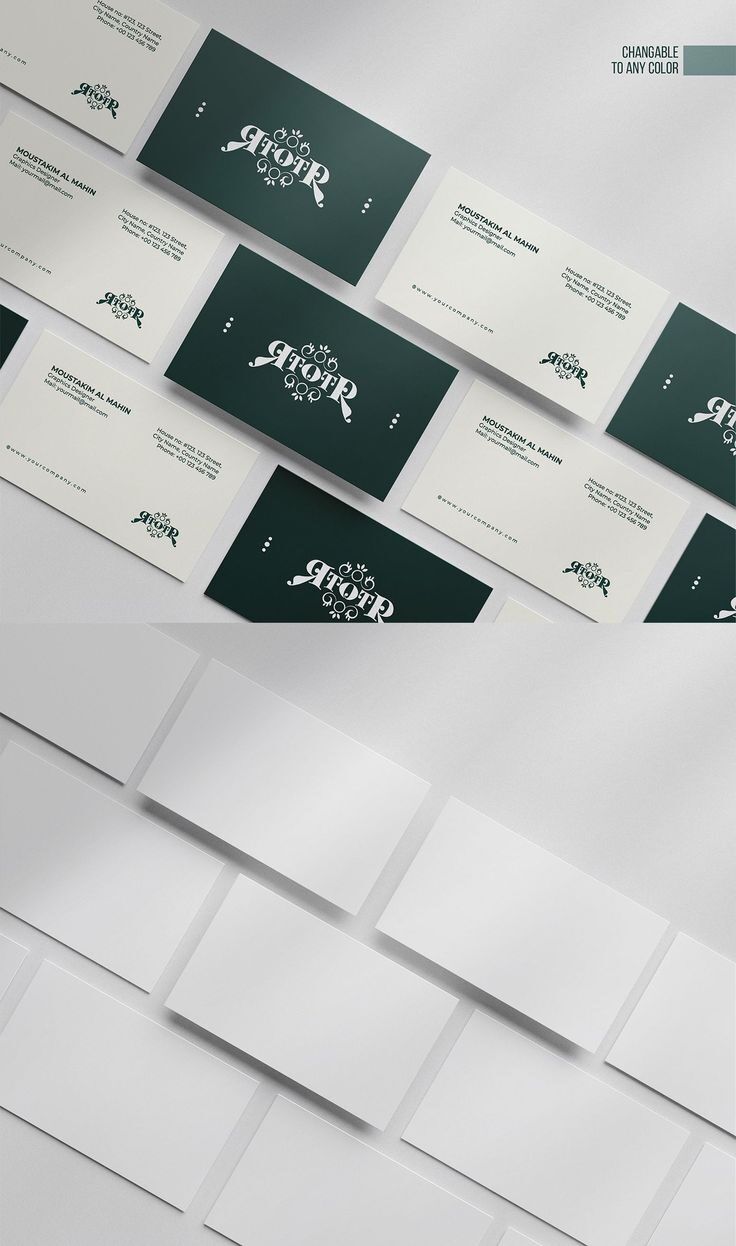 Pilihan warna kartu nama elegan dengan logo kreatif, bisa disesuaikan.