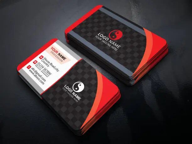 Contoh kartu nama profesional dengan desain unik dan elegan.