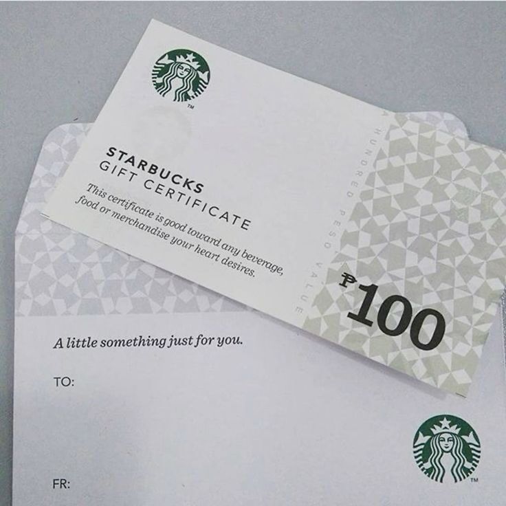 Kartu hadiah Starbucks berharga 100 peso dengan desain pola geometris