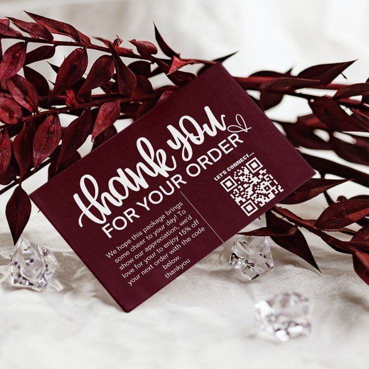 Uprint.id Thank You Card with QR code and text message on a dark background.