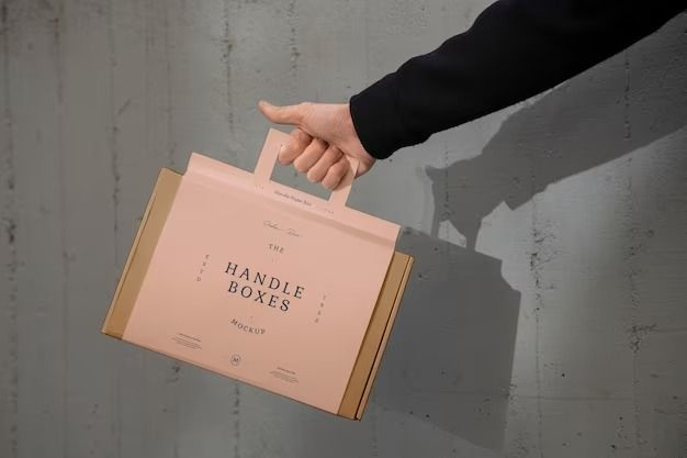 Contoh elemen visual brand pada media cetak seperti logo, kemasan, dan wrapping paper branded