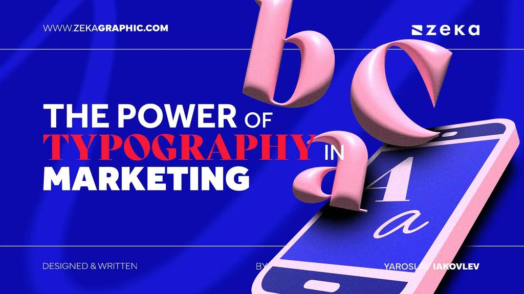 Ilustrasi tipografi marketing pada layar smartphone yang menunjukkan pentingnya pilihan huruf untuk membangun respons audiens