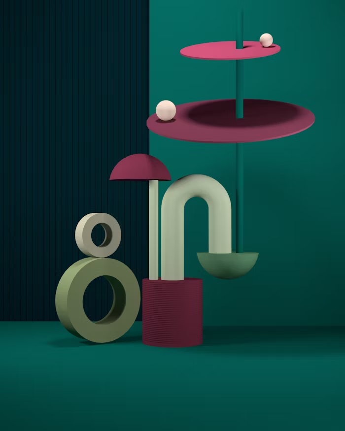 Ilustrasi bentuk geometris modern yang menggambarkan pentingnya identitas visual kemasan brand.