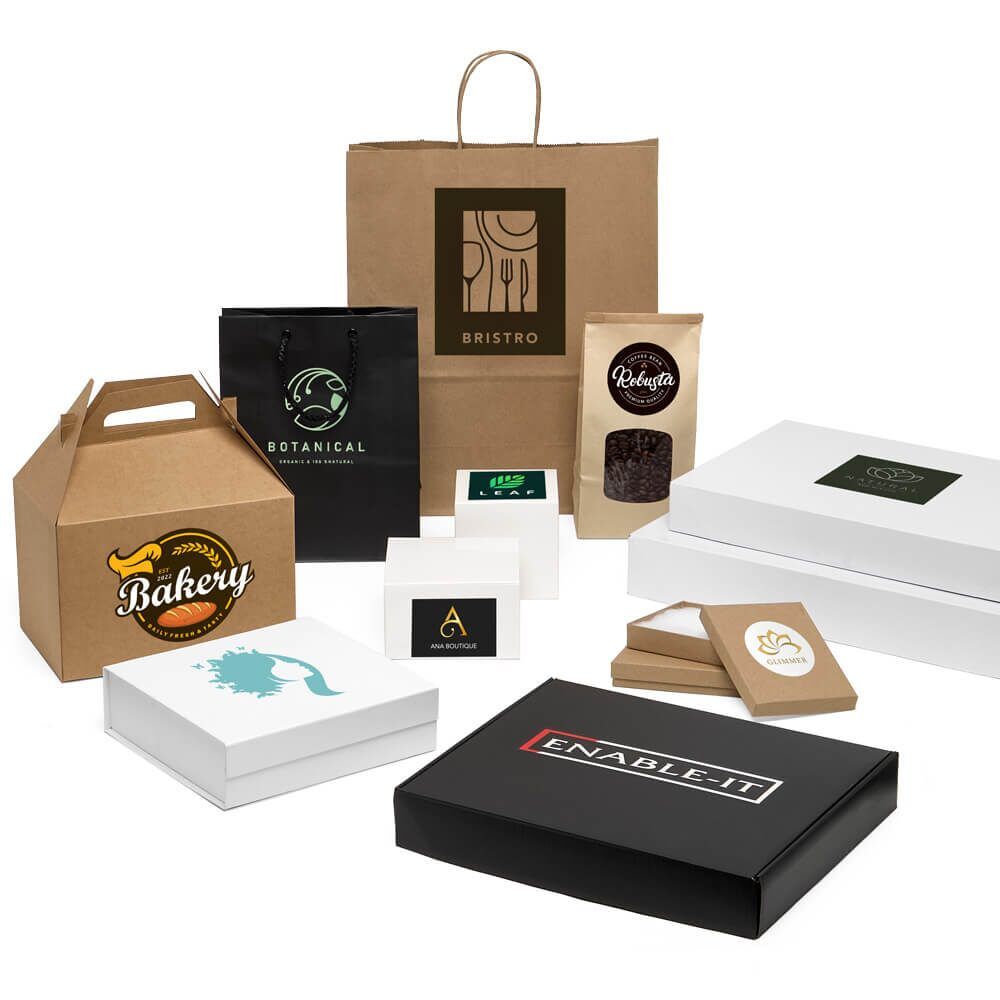 Berbagai macam kemasan dan tas percetakan dengan desain menarik untuk mendukung promosi musiman dan hadiah.