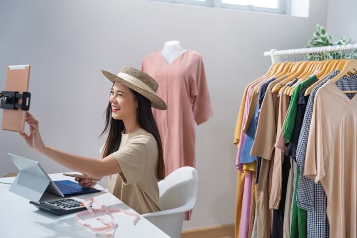Foto portrait fashion yang menggambarkan penggunaan desain visual tajam pada cetak foto A6 untuk personal branding