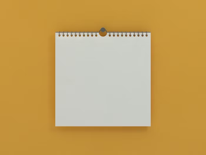 Kalender lembaran putih berorientasi horizontal yang mengingatkan pentingnya perencanaan jadwal produksi cetak.