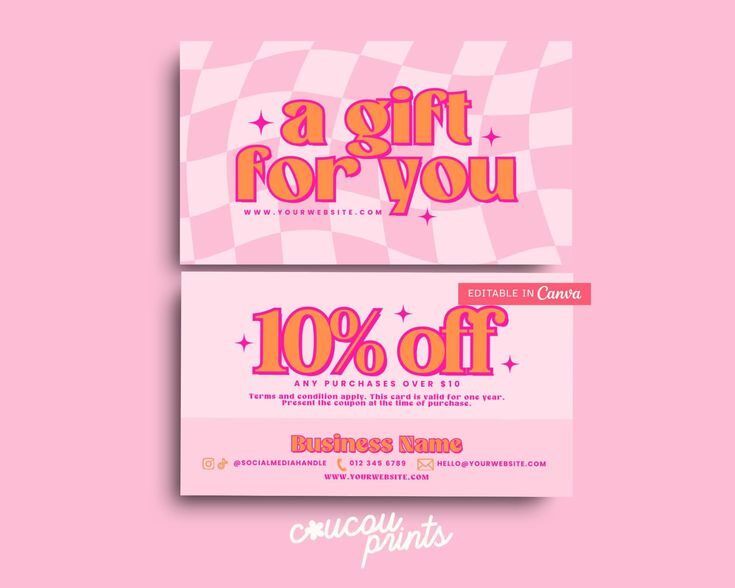 Kupon diskon 10% dengan tema pastel dan desain modern untuk Uprint.id