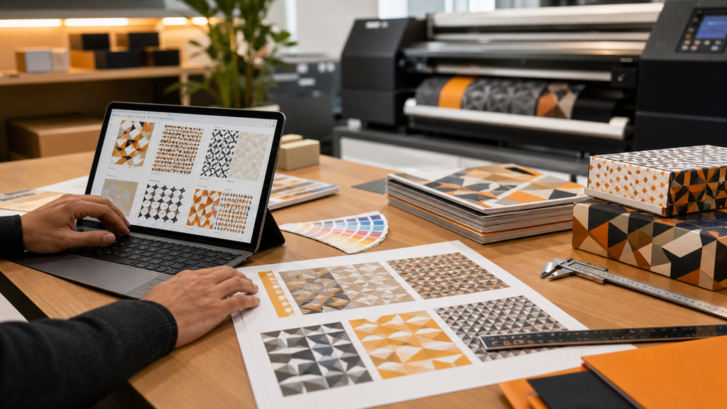 Ilustrasi order geometric pattern custom online