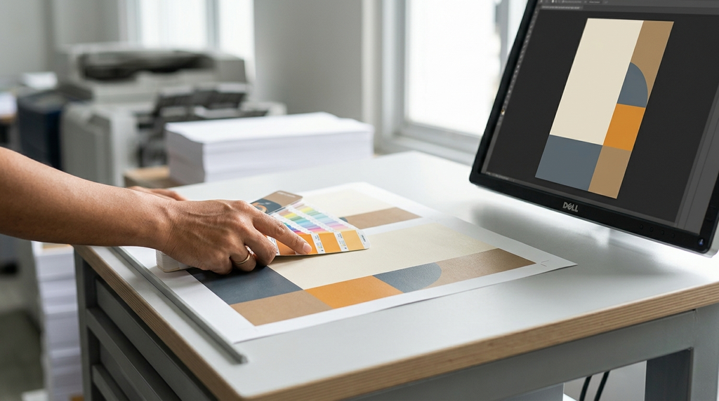 Pemeriksaan profil warna CMYK dan checklist file siap cetak flyer