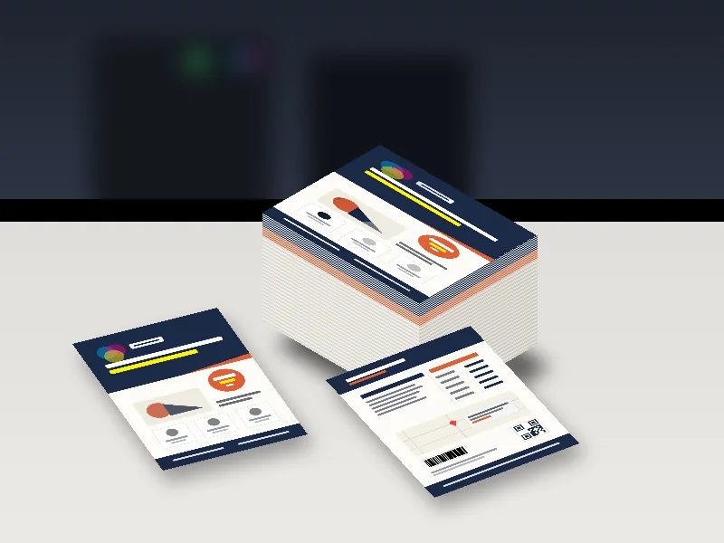 Tumpukan cetak flyer 1 rim bolak balik berkualitas untuk promosi hemat di Uprint.id.