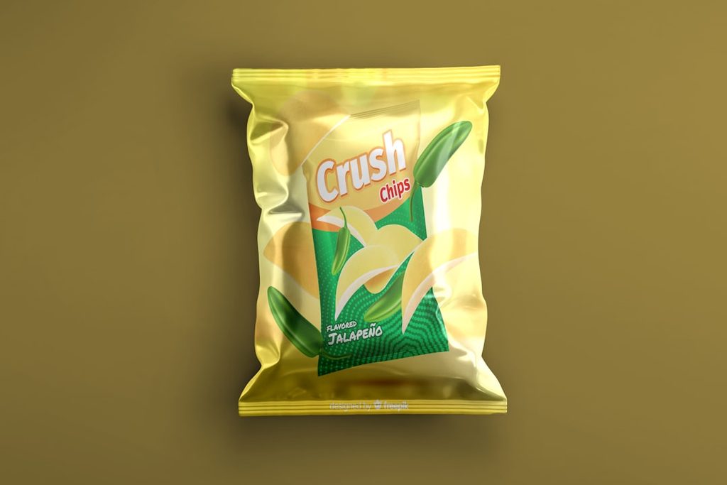 Kemasan makanan modern dengan tata visual kuat yang menunjukkan pentingnya desain rapi untuk membangun selera dan persepsi kualitas.