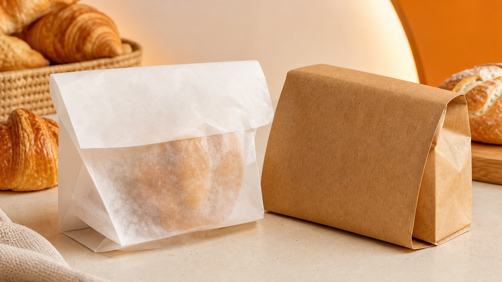 Perbandingan bahan kertas greaseproof paper dan kraft tahan minyak untuk cetak kantong bakery