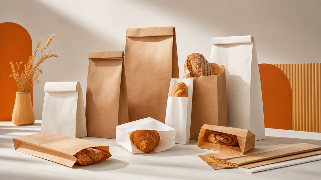 Model dan desain cetak amplop kantong kertas bakery custom dengan copywriting menarik