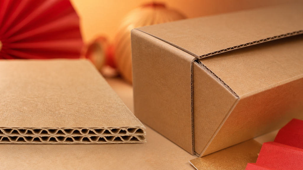 Struktur material corrugated box E-Flute presisi untuk kemasan Imlek
