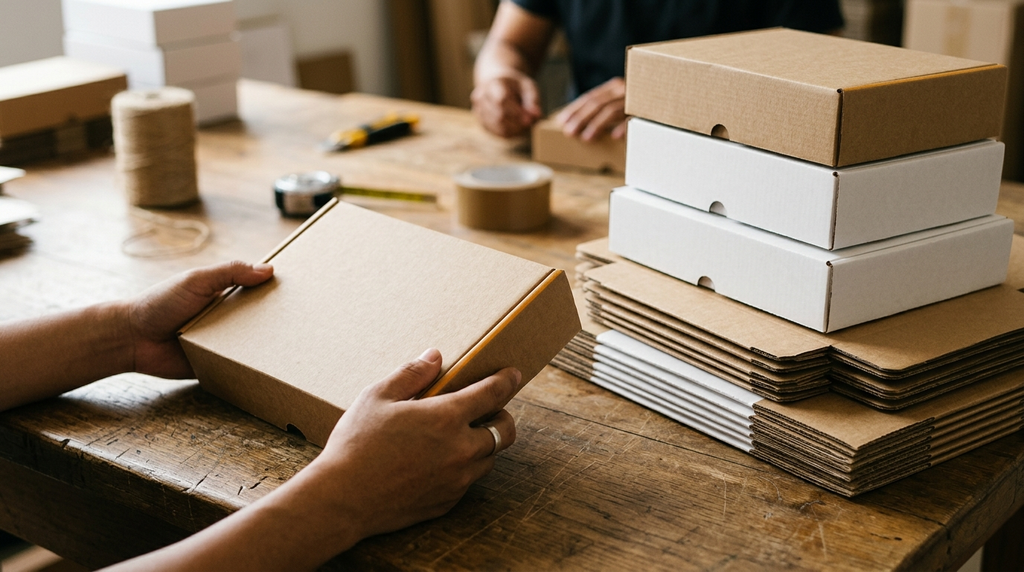 Estimasi harga mailer box per 1000 pcs dan sampel kemasan custom corrugated box Uprint.id