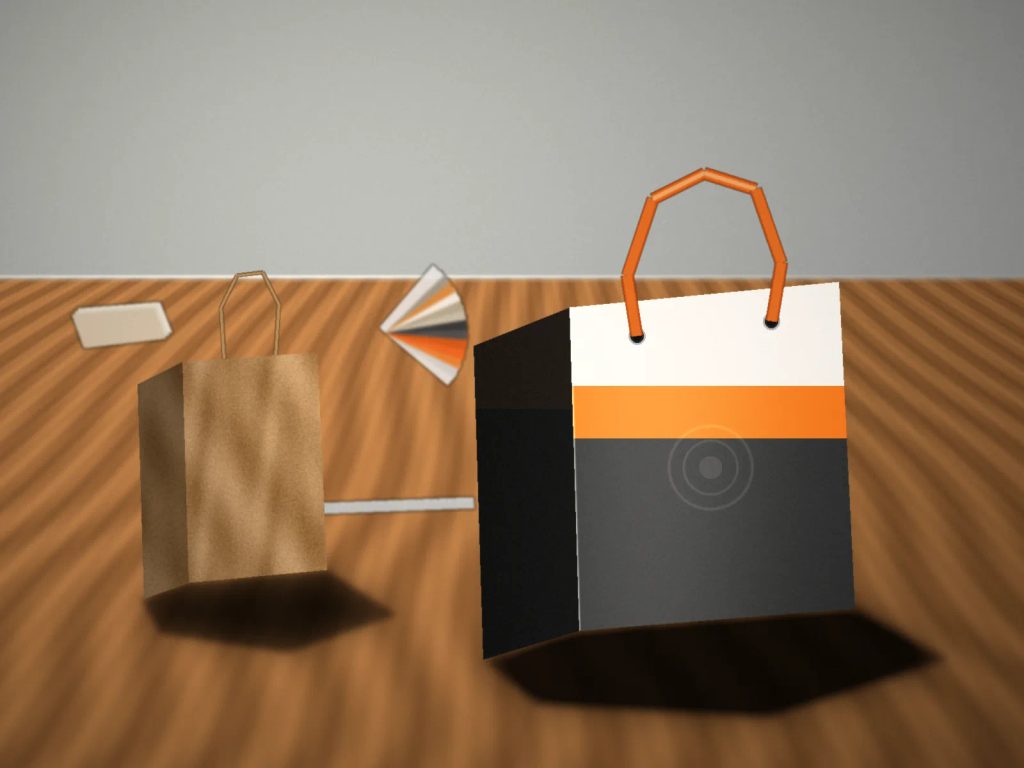 Ilustrasi artikel "Paper Bag Cantik = Iklan Jalan Gratis!" dengan SUBJEK UTAMA "Psikologi Kemasan: Mengubah Transaksi Sekali Beli Menjadi Retensi Jangka Panjang