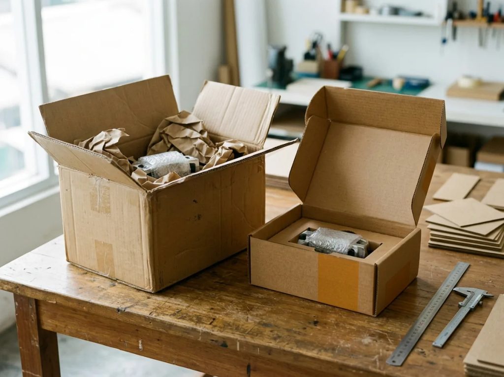 Perbandingan boks standar longgar dan custom corrugated box presisi untuk efisiensi biaya logistik